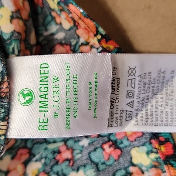 J. Crew Size S Ditzy Floral Pattern Pleated Front Long Sleeve Blouse - Picture 13 of 14